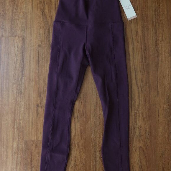 Calia Women's Essential Seamed Rib High Rise 7/8 Leggings XS Velvet Plum - Picture 6 of 6